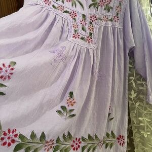 Gorgeous Loose Embroidered Top / Maternity shirt in Violet loose